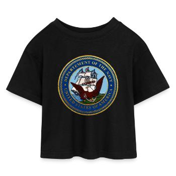 NAVY USA DEBARQUEMENT NORMANDIE Louis RUNEMBERG © - T-shirt Crop Top en jersey Enfant - noir - Devant