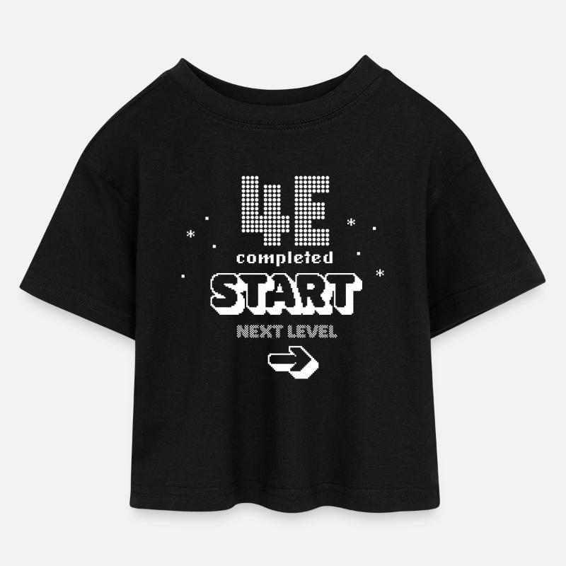 Abschlussklasse 4e - Kinder Cropped Jersey T-Shirt - Schwarz