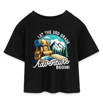 Das Abenteuer der dritten Klasse beginnt - Kinder Cropped Jersey T-Shirt - Schwarz - Vorne