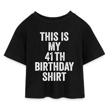 Cadeau 41e Anniversaire 41 ans - cadeau 41 ans - T-shirt Crop Top en jersey Enfant - noir - Devant