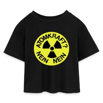 L'énergie nucléaire Non Non Merci - T-shirt Crop Top en jersey Enfant - noir - Devant