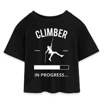 Climber in Progress - T-shirt Crop Top en jersey Enfant - noir - Devant