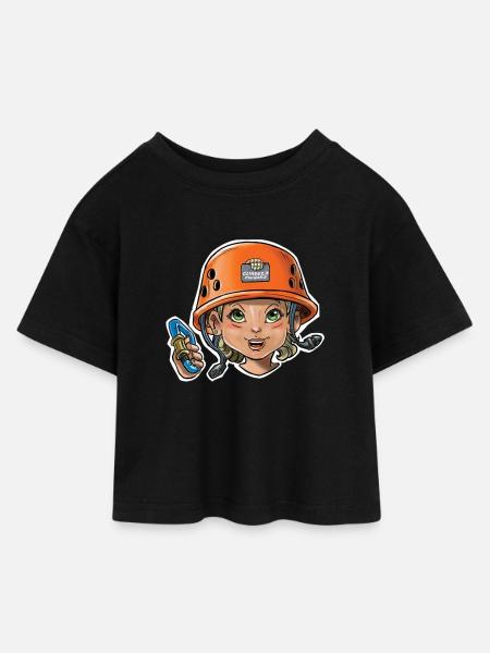 Petit grimpeur 1 - T-shirt Crop Top en jersey Enfant - noir