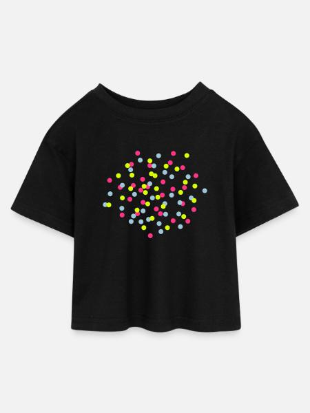 Konfetti - Kinder Cropped Jersey T-Shirt - Schwarz