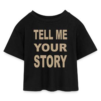 TELL ME YOUR STORY - Kinder Cropped Jersey T-Shirt - Schwarz - Vorne