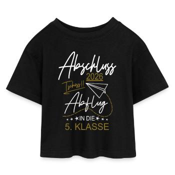 Abschluss 2026 Grundschule - Kinder Cropped Jersey T-Shirt - Schwarz - Vorne