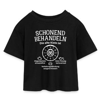 86. Geburtstag Schonend Behandeln Alte Kiste 86 - Kinder Cropped Jersey T-Shirt - Schwarz - Vorne