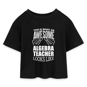 Algebra - Kids’ Cropped Jersey T-Shirt - black - Front