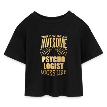psychologie - T-shirt Crop Top en jersey Enfant - noir - Devant