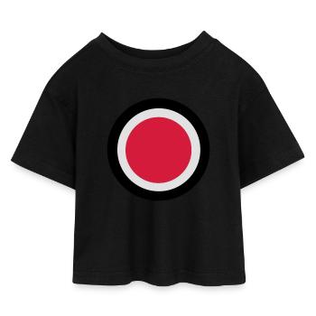 circle3_flag_vec_3 en - Kids’ Cropped Jersey T-Shirt - black - Front