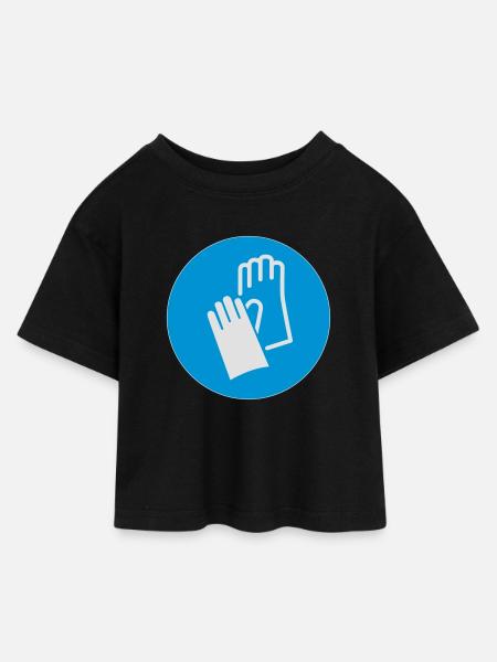 handschuhe - Kinder Cropped Jersey T-Shirt - Schwarz