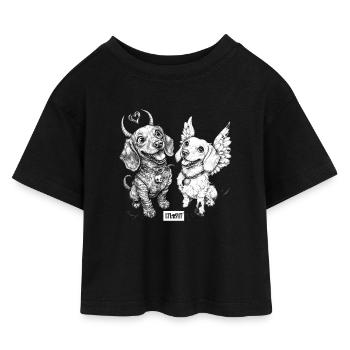 Heaven vs. Hell - Kids’ Cropped Jersey T-Shirt - black - Front