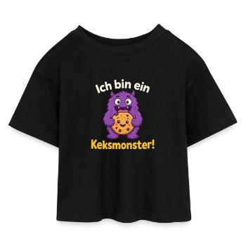 Keksmonster – Lustiges Kinder T-Shirt Geschenk - Kinder Cropped Jersey T-Shirt - Schwarz - Vorne