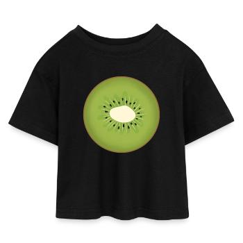 Kiwi-Schnitte - Kinder Cropped Jersey T-Shirt - Schwarz - Vorne