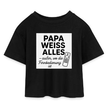 Saying for Father's Day - Kids’ Cropped Jersey T-Shirt - black - Front