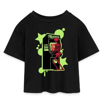 Salut-score - T-shirt Crop Top en jersey Enfant - noir - Devant