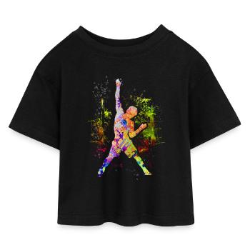 Klettern / Climbing / Freeclimbing Kletterer Berg - Kinder Cropped Jersey T-Shirt - Schwarz - Vorne