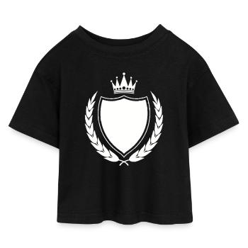 Emblème des armoiries royales - T-shirt Crop Top en jersey Enfant - noir - Devant
