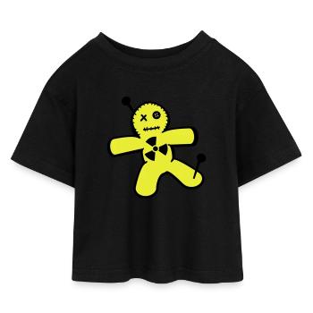 poupée vaudou contre l'énergie nucléaire - T-shirt Crop Top en jersey Enfant - noir - Devant