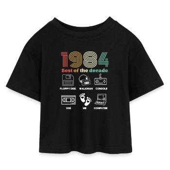 Best of the Decade 1984 - Kids’ Cropped Jersey T-Shirt - black - Front