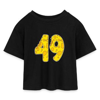 49 Jahre Lustig Käse - Kinder Cropped Jersey T-Shirt - Schwarz - Vorne