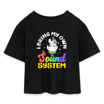 Öffentlicher Pfurz Lustig Unangemessen - Kinder Cropped Jersey T-Shirt - Schwarz - Vorne