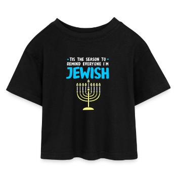 Hanukah Hanukkah Chanukkah - Kids’ Cropped Jersey T-Shirt - black - Front