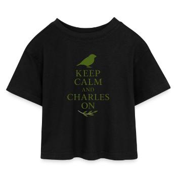 Charles Darwin Gift Natural - Kids’ Cropped Jersey T-Shirt - black - Front
