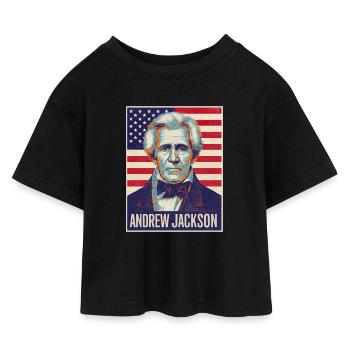 Andrew Jackson Usa - Kids’ Cropped Jersey T-Shirt - black - Front