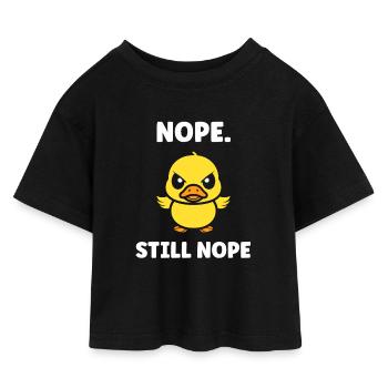 Rebellious chick no thanks again - Kids’ Cropped Jersey T-Shirt - black - Front