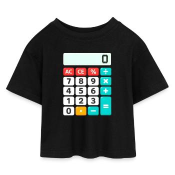 Calculatrice rétro de blocs de couleurs - T-shirt Crop Top en jersey Enfant - noir - Devant