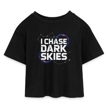Astronomer Galaxy Outerspace Universe Astronomy - Kids’ Cropped Jersey T-Shirt - black - Front