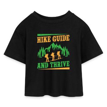 Girl Scout Leader Hike Guide & Thrive Scout - Kinder Cropped Jersey T-Shirt - Schwarz - Vorne