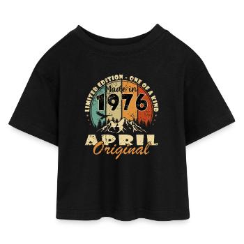 Jubilee year April 1976 - Kids’ Cropped Jersey T-Shirt - black - Front