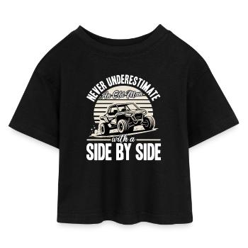 UTV Tout-Terrain 4 Roues Côte à côte - T-shirt Crop Top en jersey Enfant - noir - Devant