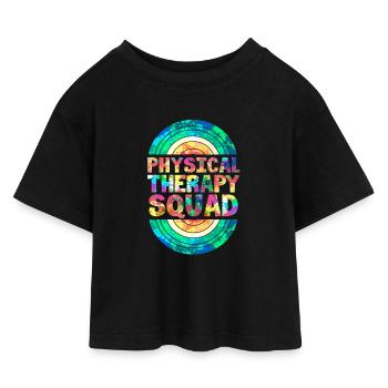 Physiotherapeut Physio Physiotherapie - Kinder Cropped Jersey T-Shirt - Schwarz - Vorne