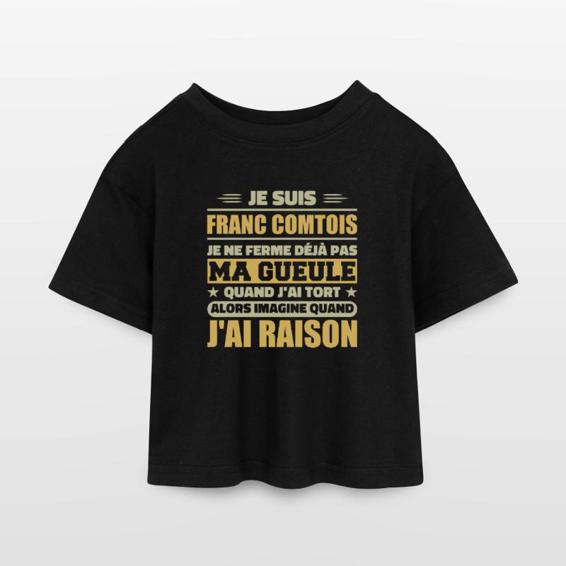Franc comtois je ferme pas ma gueule franche comté T-shirt Crop Top en jersey Enfant