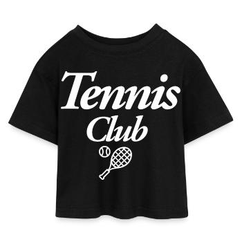 Tennis Club - Kinder Cropped Jersey T-Shirt - Schwarz - Vorne