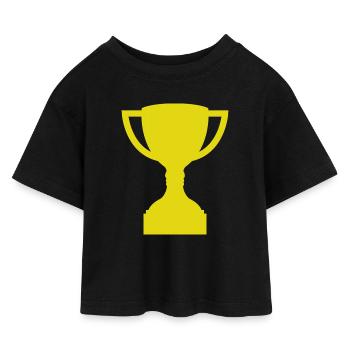 Trophy - Kids’ Cropped Jersey T-Shirt - black - Front