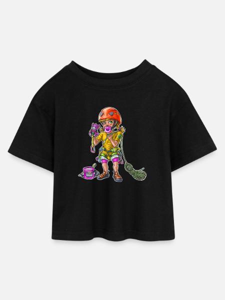 Little baby climber 1 - Kids’ Cropped Jersey T-Shirt - black