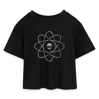 Atom - Kinder Cropped Jersey T-Shirt - Schwarz - Vorne