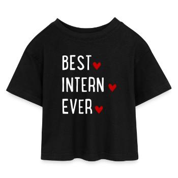 meilleur stagiaire - T-shirt Crop Top en jersey Enfant - noir - Devant