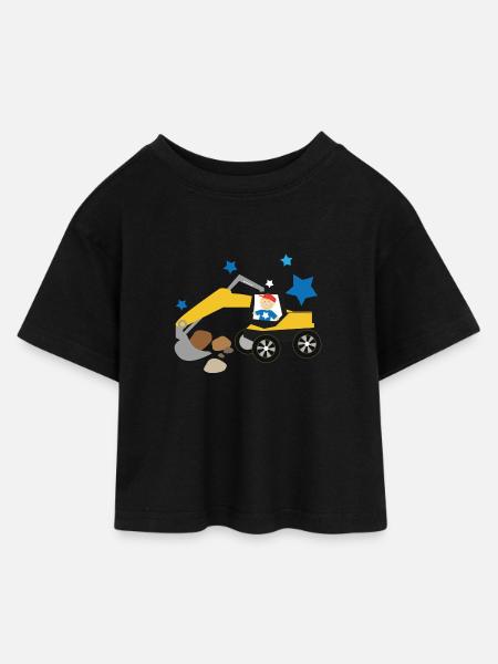 Bagger - Kinder Cropped Jersey T-Shirt - Schwarz