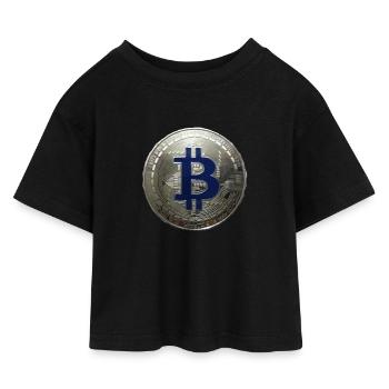 CRYPTO - Kinder Cropped Jersey T-Shirt - Schwarz - Vorne