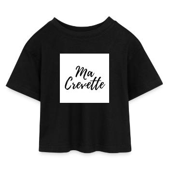 MY SHRIMP - Kids’ Cropped Jersey T-Shirt - black - Front
