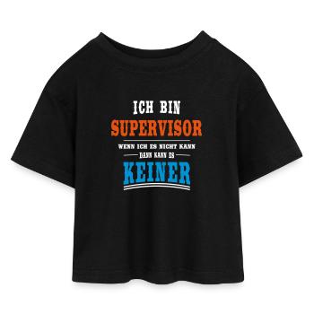 Supervisor Beruf - Kinder Cropped Jersey T-Shirt - Schwarz - Vorne