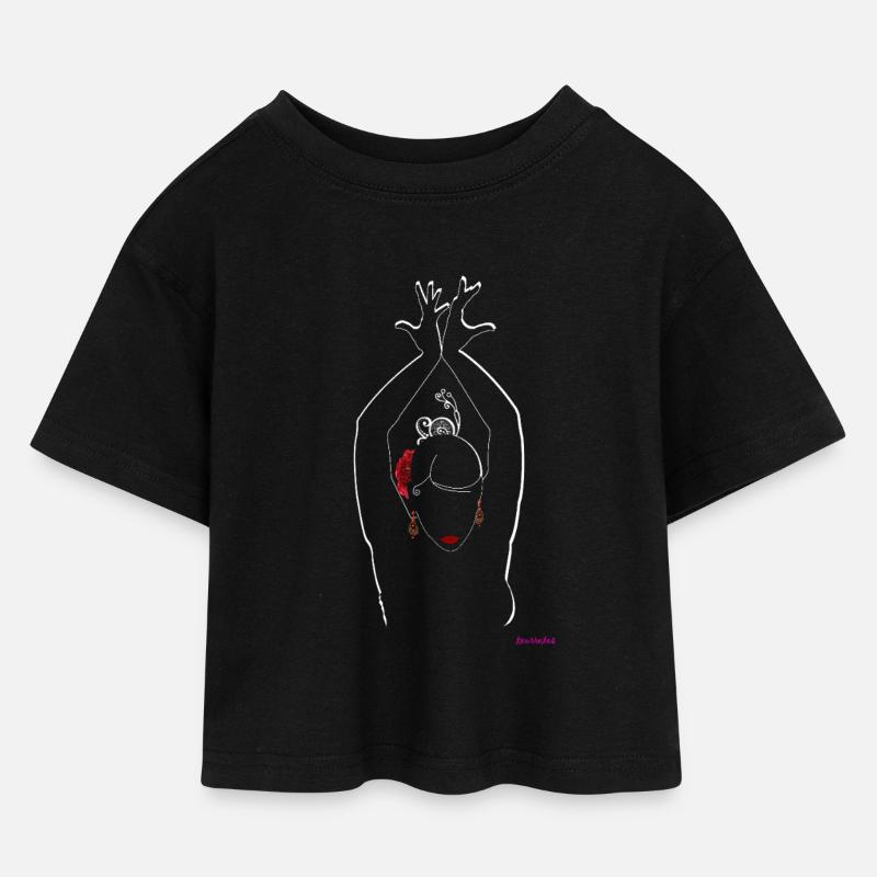 Flämisch - Kinder Cropped Jersey T-Shirt - Schwarz