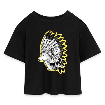 Loup - T-shirt Crop Top en jersey Enfant - noir - Devant