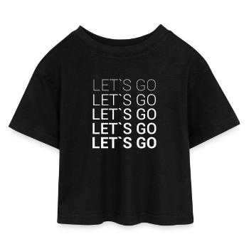 LET S GO - Kinder Cropped Jersey T-Shirt - Schwarz - Vorne