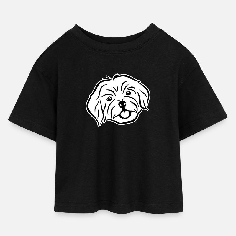 Havanese - Kids’ Cropped Jersey T-Shirt - black